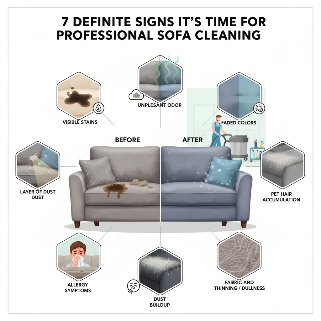 ۱۲ نشانه قطعی که زمان شستشوی مبل فرا رسیده است