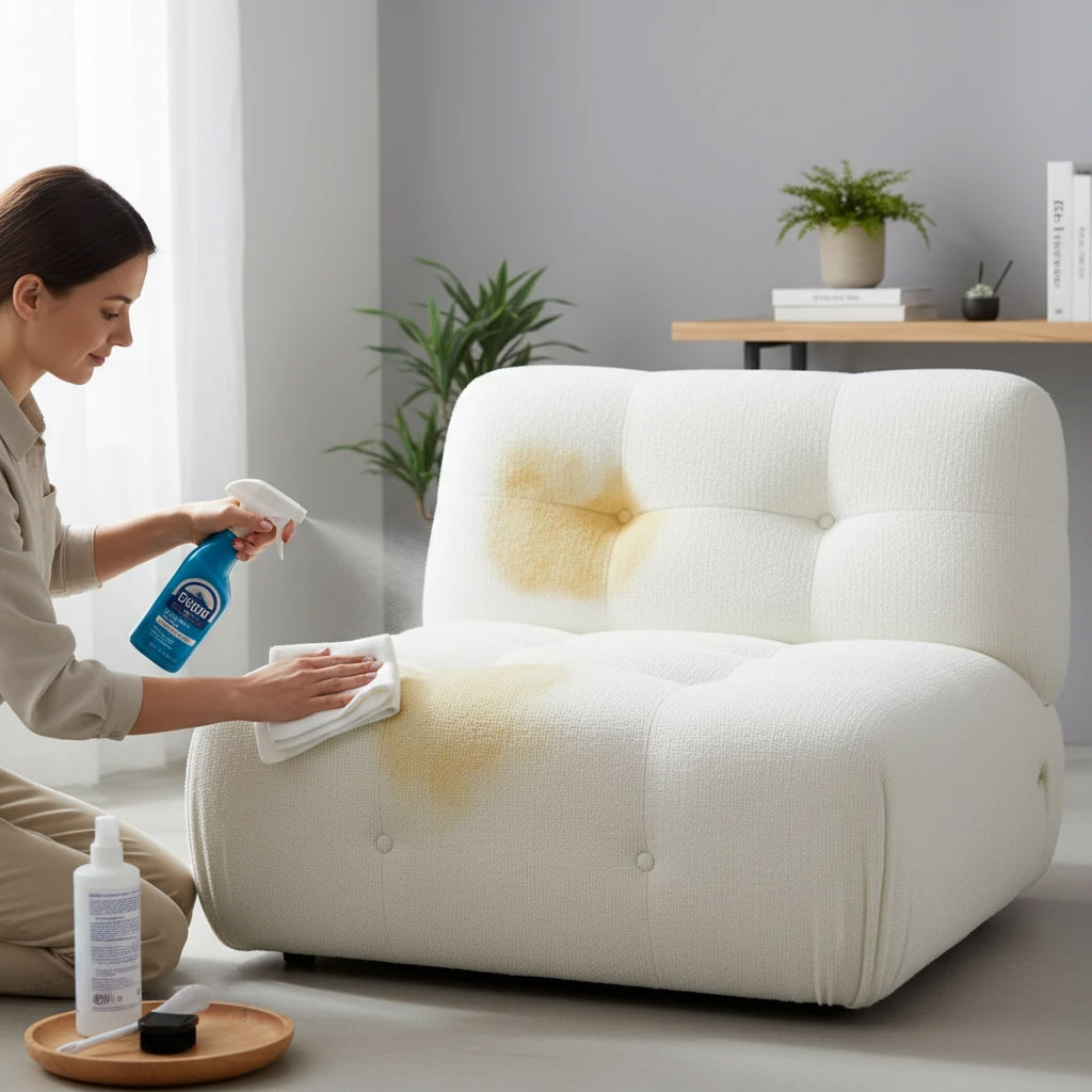 چگونه لکه‌های زرد را از مبلمان سفید خود تمیز کنیم؟