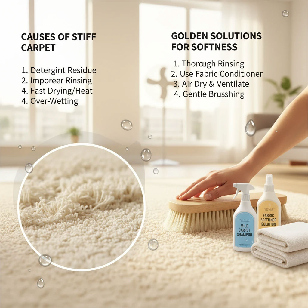 دلیل سفت شدن فرش پس از شستشو و روش رفع آن