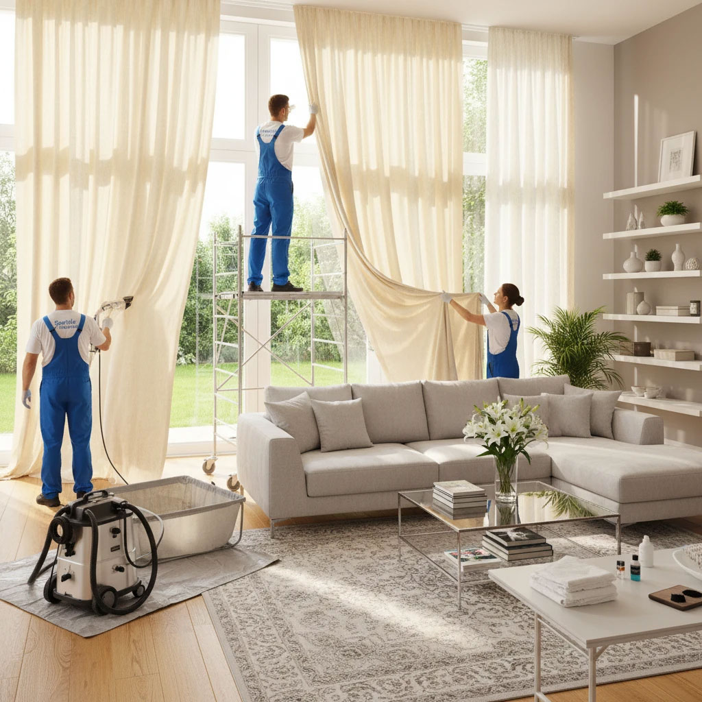 راهنمای جامع پرده شویی در محل