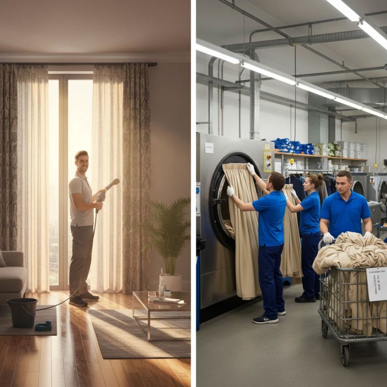 پرده‌شویی در محل یا ارسال به خشکشویی؟