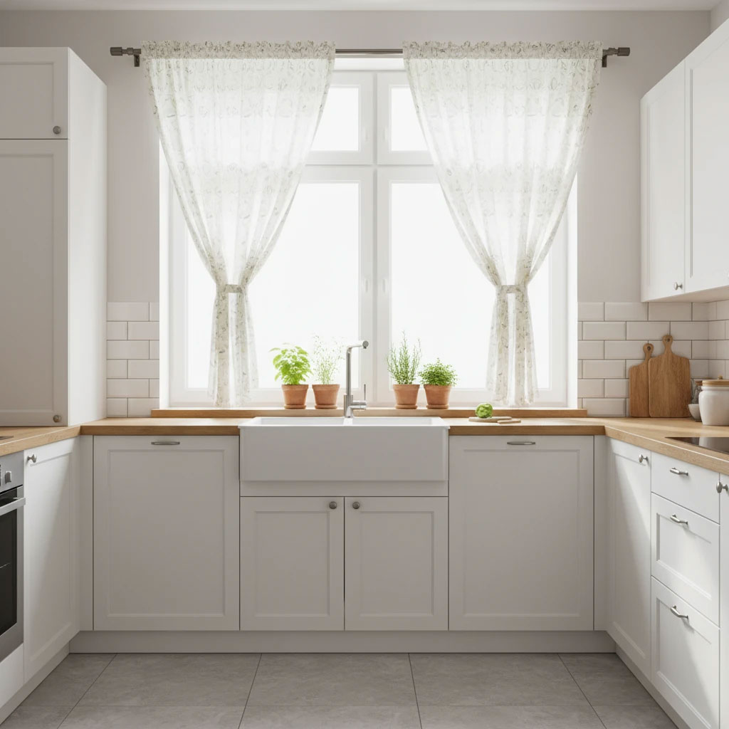 انتخاب پرده مناسب آشپزخانه با قابلیت شستشوی آسان