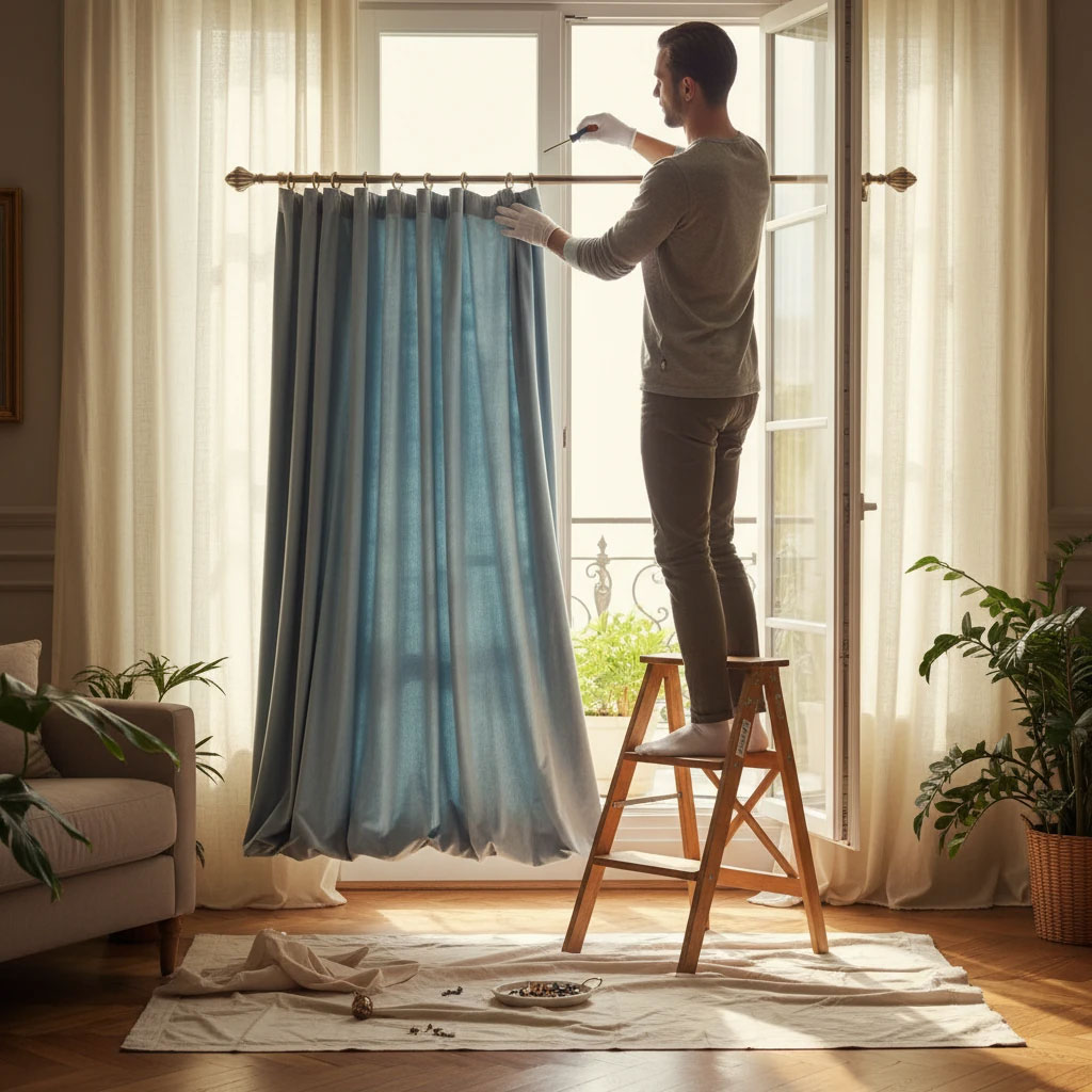 باز و نصب پرده بدون آسیب: نکات طلایی