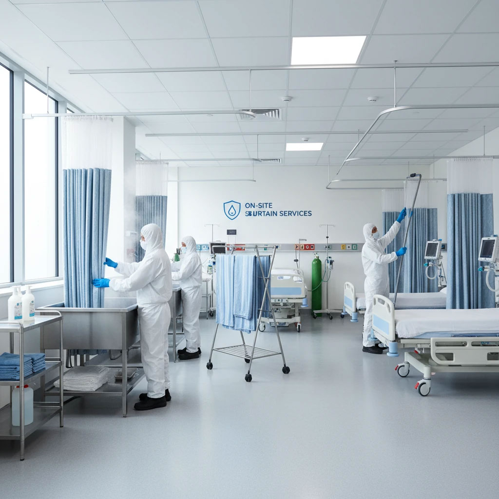 شستشوی پرده های بیمارستانی و مراکز درمانی