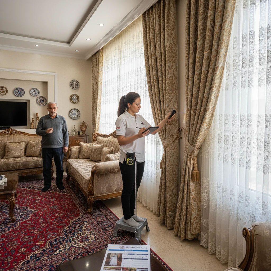 هزینه پرده شویی در محل مشهد