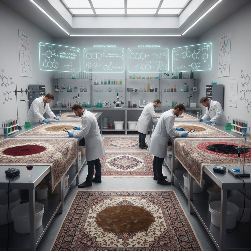 علم شیمی در قالیشویی: چرا هر لکه یک شوینده خاص نیاز دارد؟