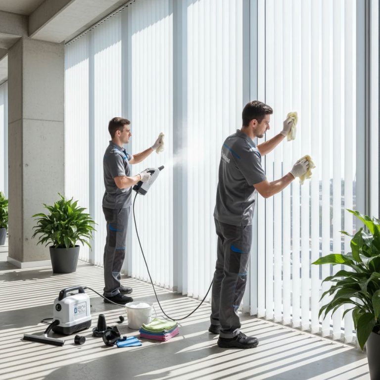 شستشوی پرده‌های اداری و کرکره‌های عمودی