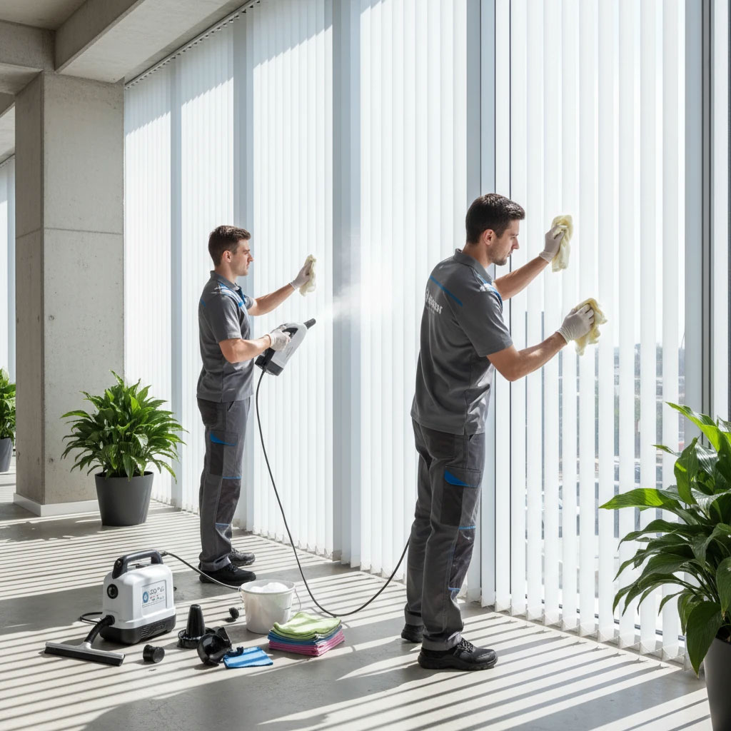 شستشوی پرده‌های اداری و کرکره‌های عمودی