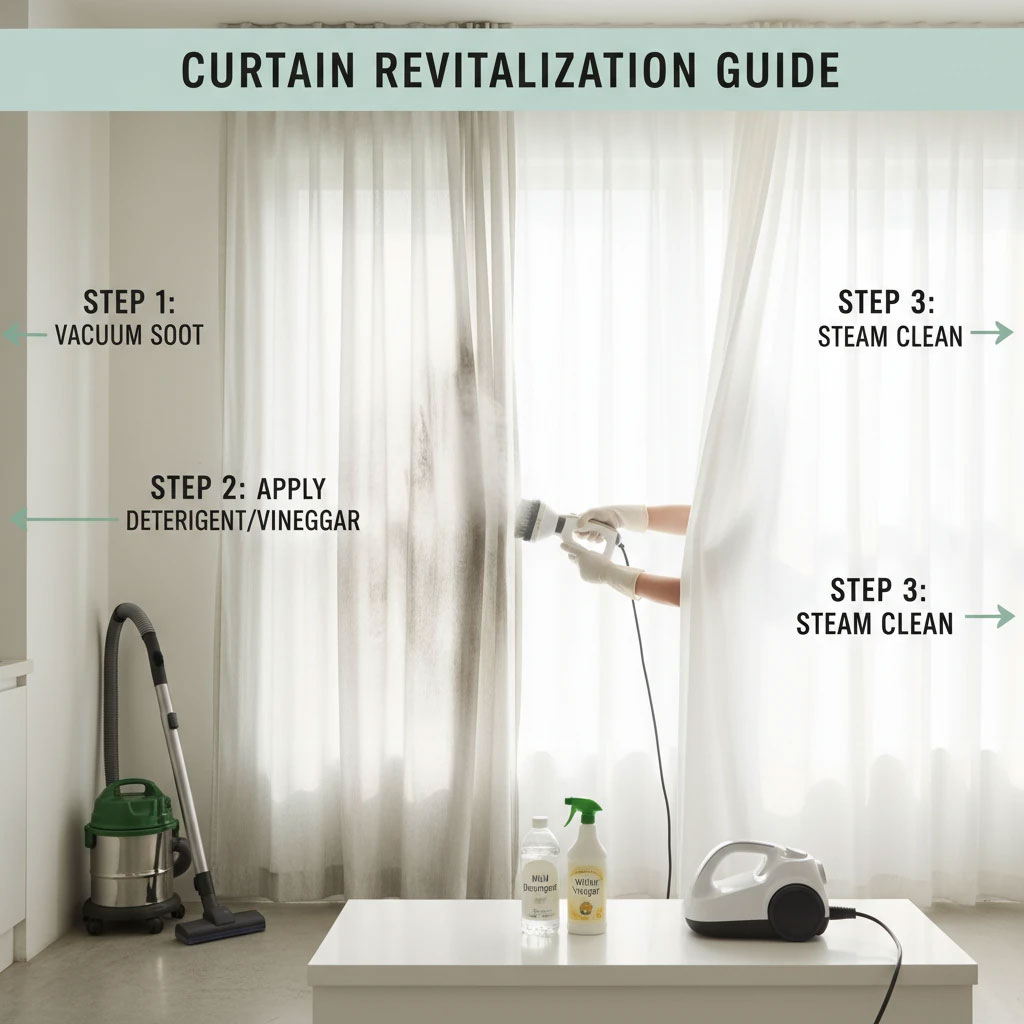 چگونه دود و سیاهی پرده را از بین ببریم