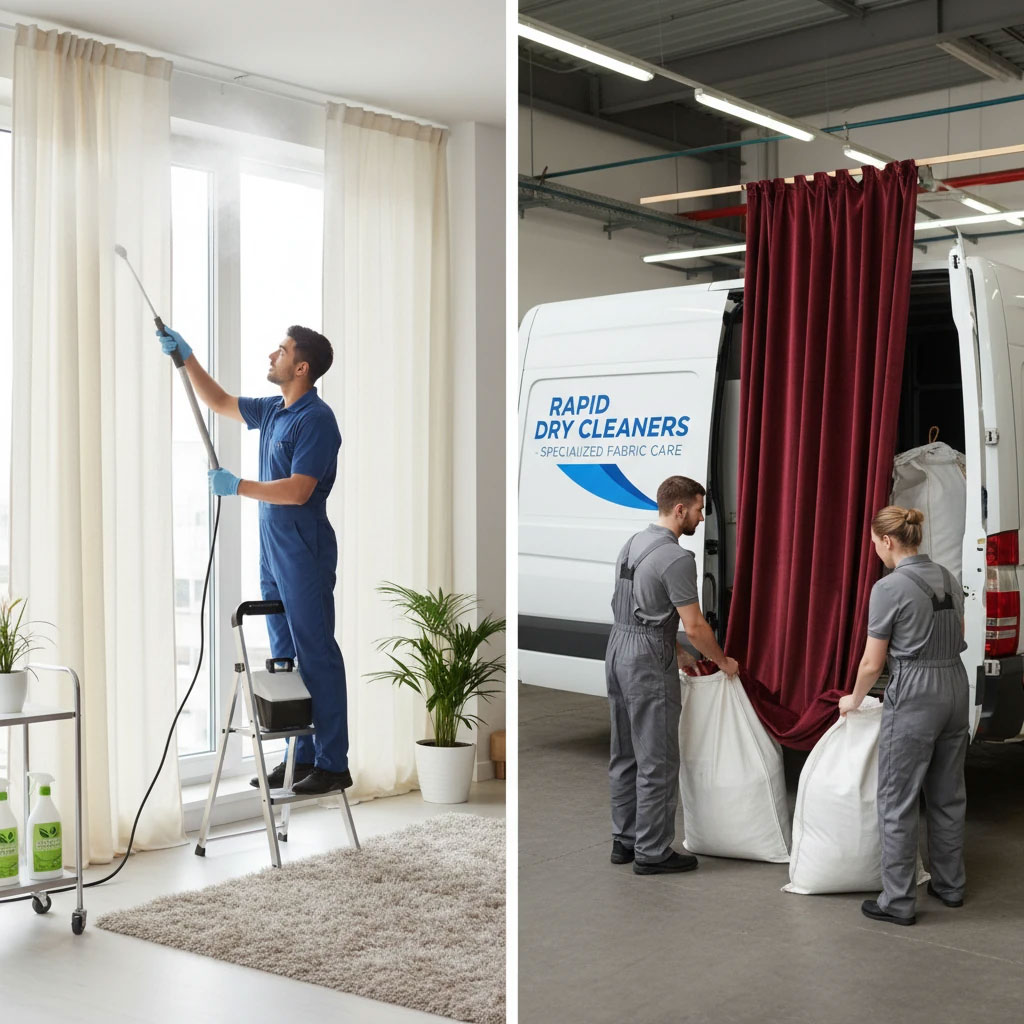 پرده‌شویی در محل یا ارسال به خشکشویی؟