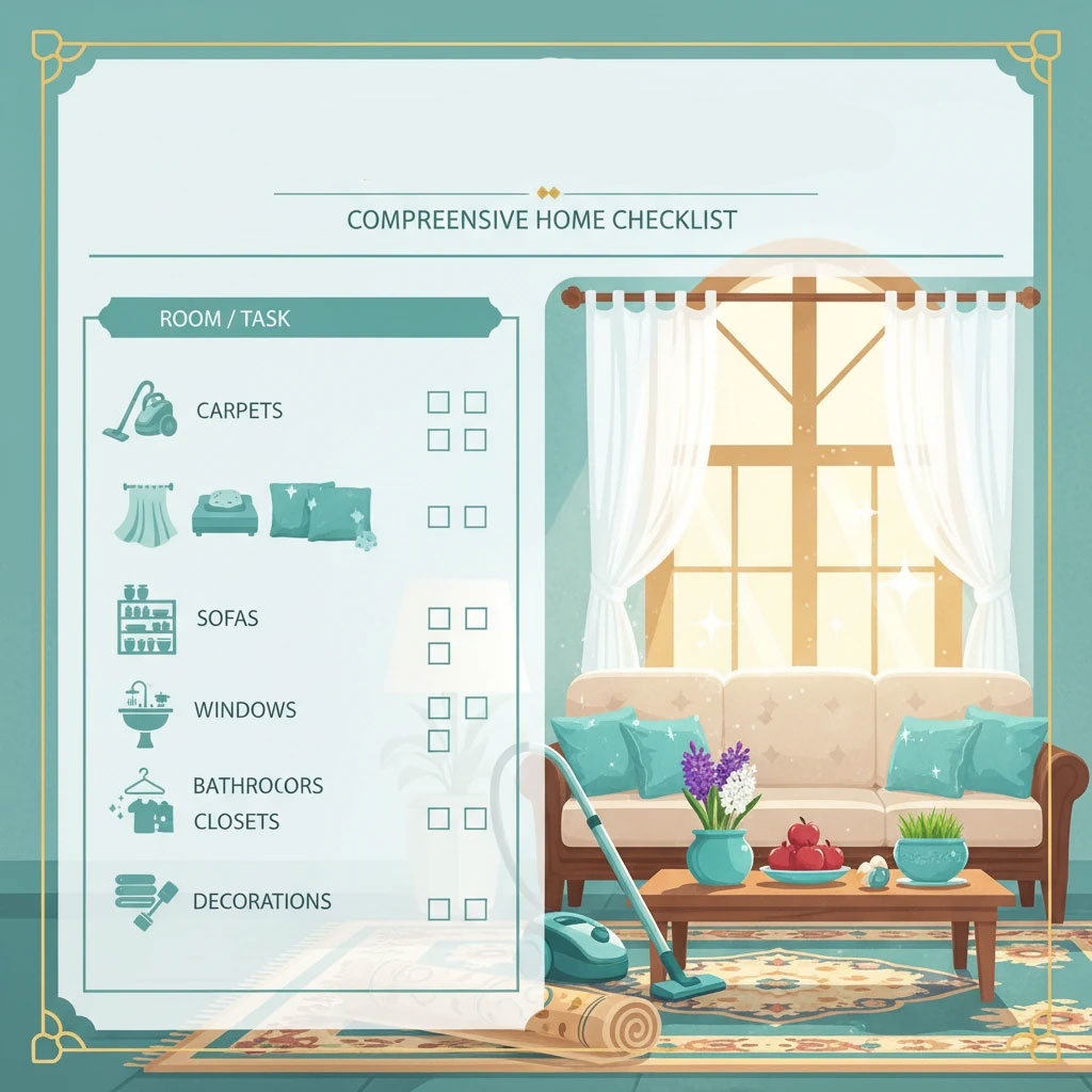 چک لیست خانه‌ تکانی عید نوروز