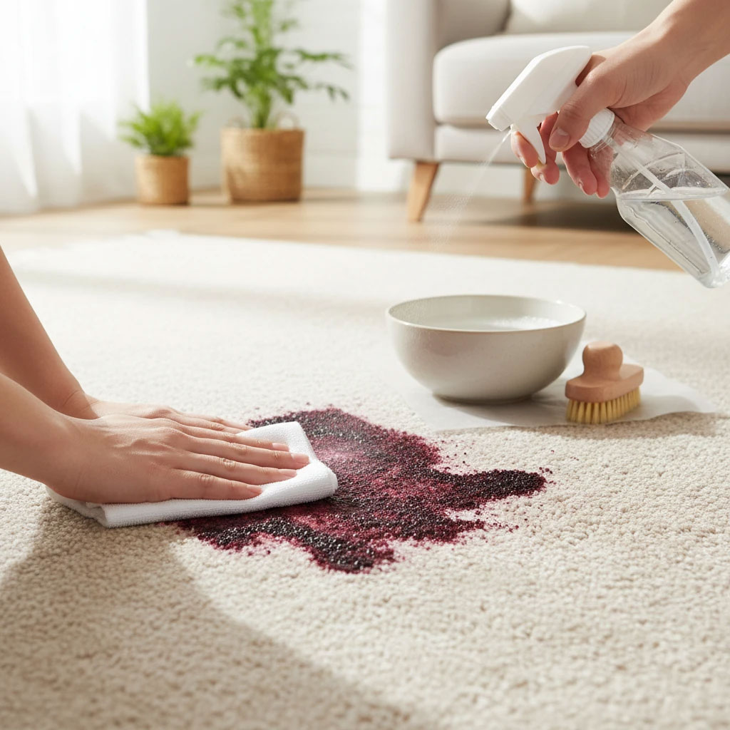 چگونه لکه شاهتوت را از روی فرش و قالی پاک کنیم؟