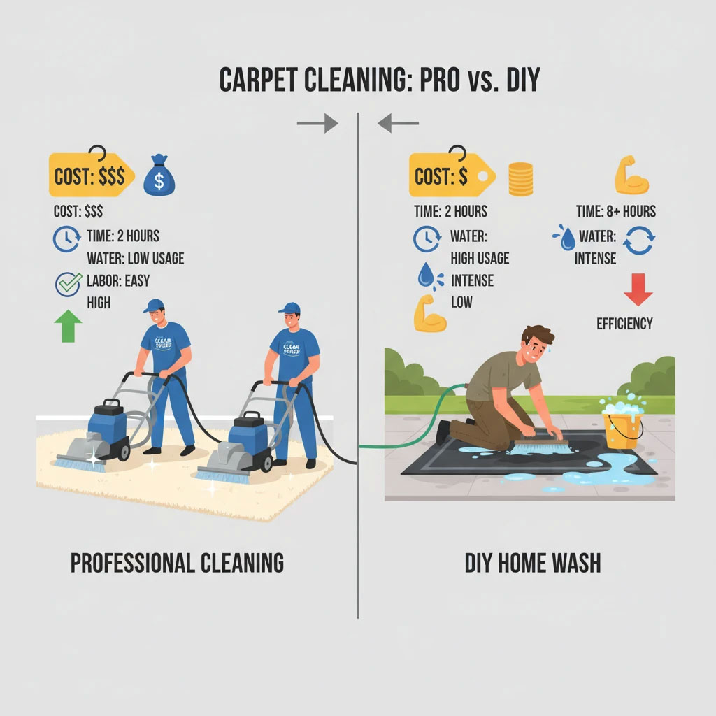 مقایسه هزینه ها: قالیشویی حرفه‌ای در مقابل شستشوی شخصی