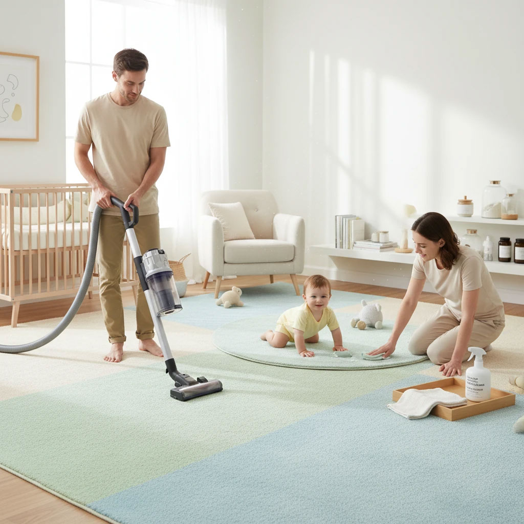 راهنمای نگهداری فرش برای خانه‌های دارای نوزاد