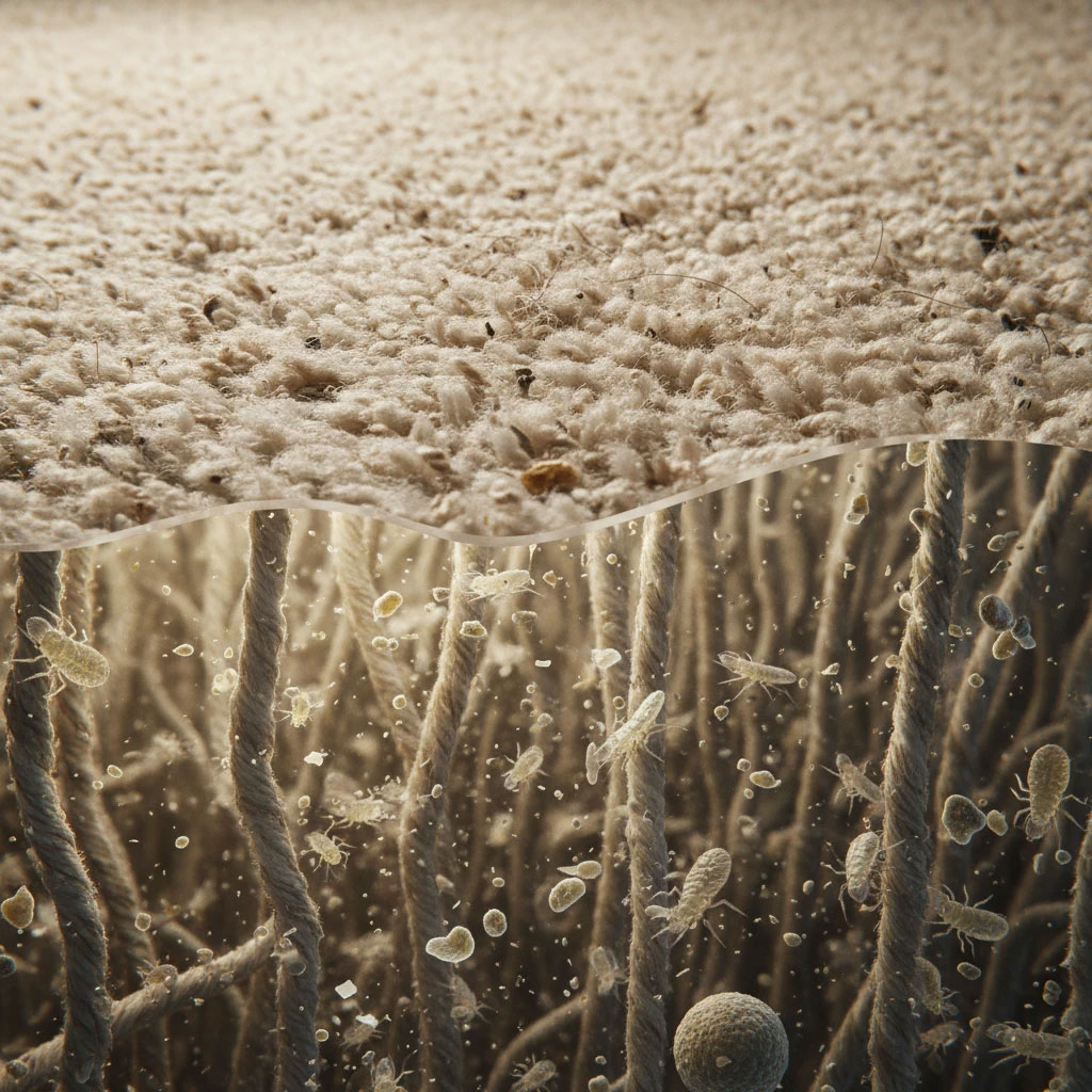 فرش شما: پناهگاه دنج کنه‌ها و آلرژن‌ها