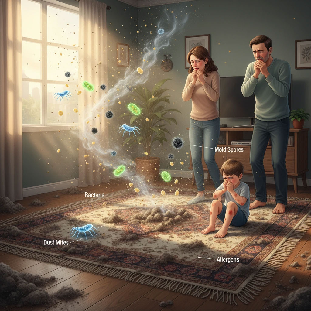 آیا فرش و قالی های کثیف می توانند شما را مریض کنند؟