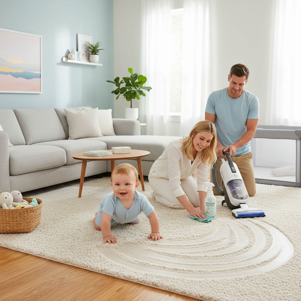 راهنمای نگهداری فرش برای خانه‌های دارای نوزاد