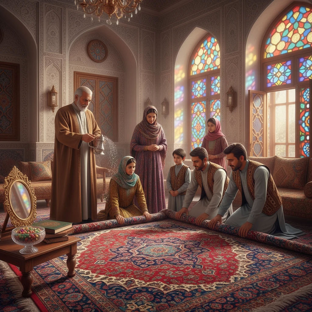 آداب و رسوم پهن کردن فرش نو در فرهنگ ایرانی