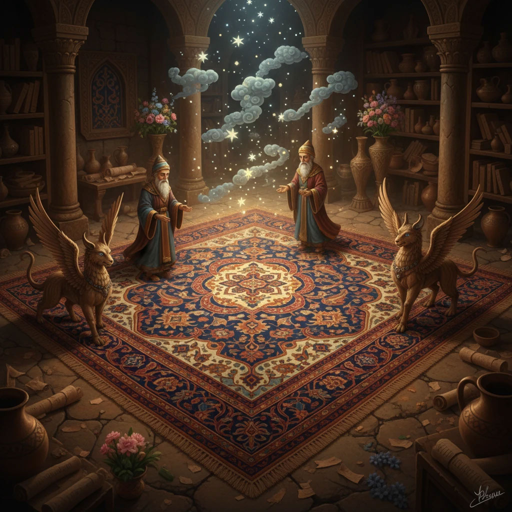 سفری به دنیای افسانه‌ها و باورهای کهن فرش