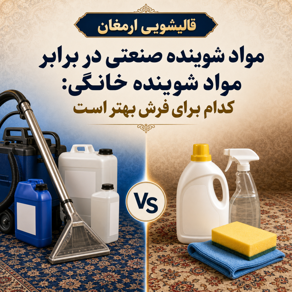 مواد شوینده صنعتی در برابر مواد شوینده خانگی: کدام برای فرش شما بهتر است؟