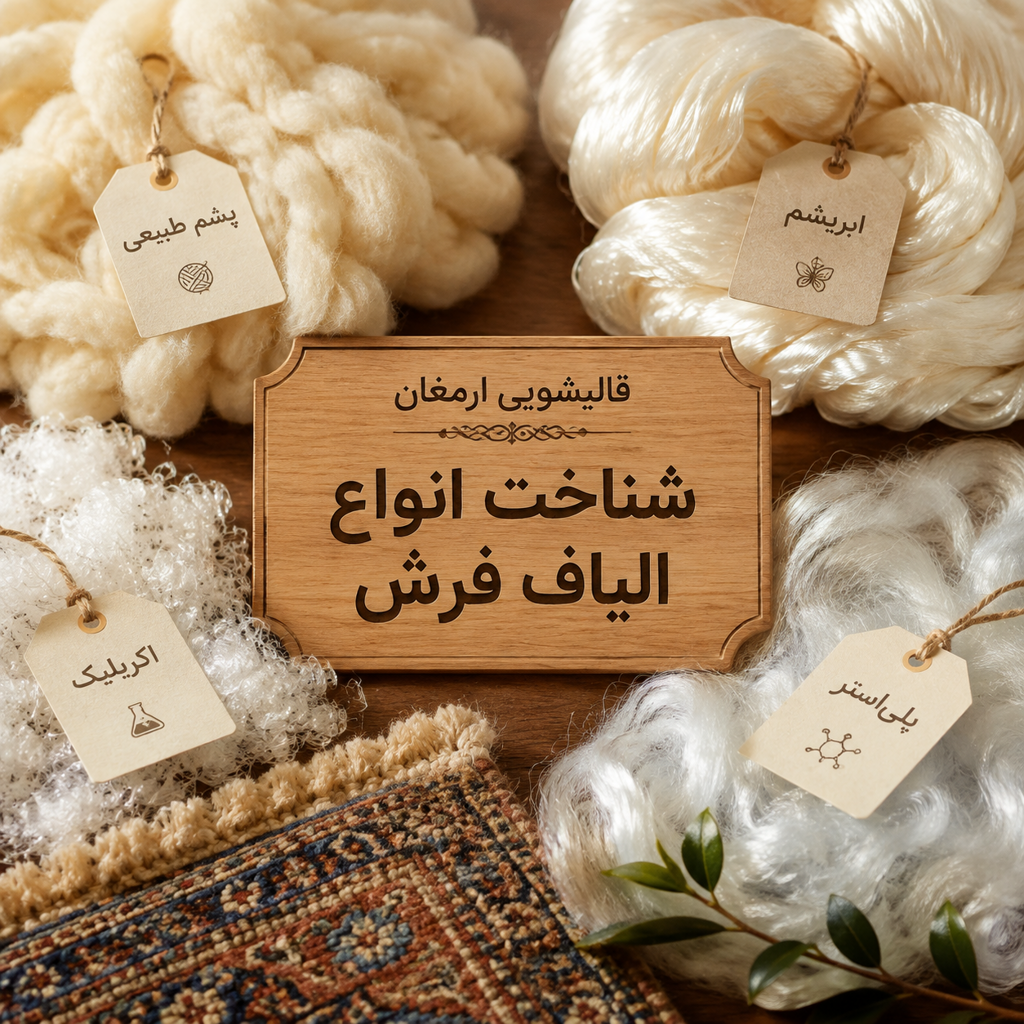 راهنمای شناخت انواع الیاف فرش (پشمی، ابریشم، اکریلیک، پلی‌استر)