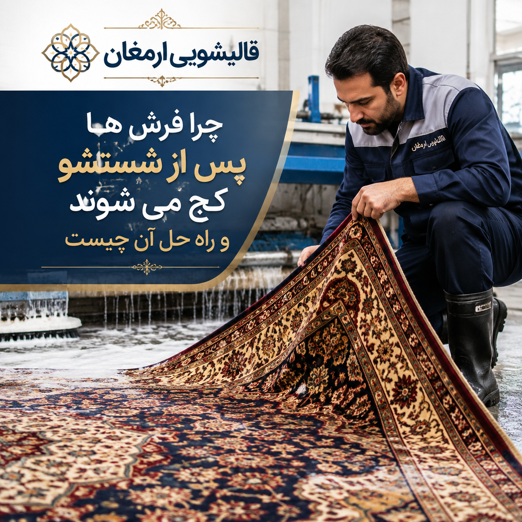 چرا فرش‌ها پس از شستشو کج می‌شوند و راه حل آن چیست؟