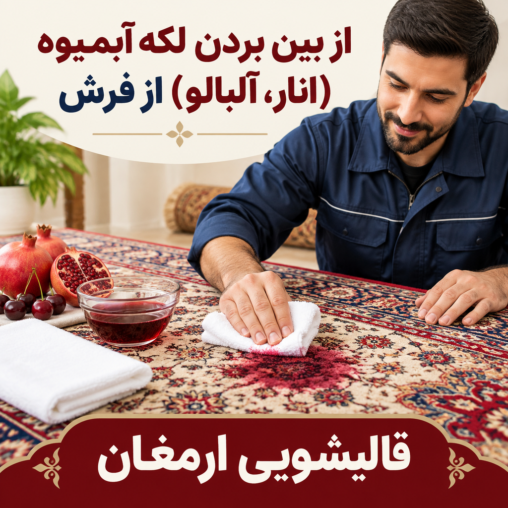 چگونه سرسخت‌ترین لکه‌های آبمیوه (انار و آلبالو) را از روی فرش پاک کنیم؟