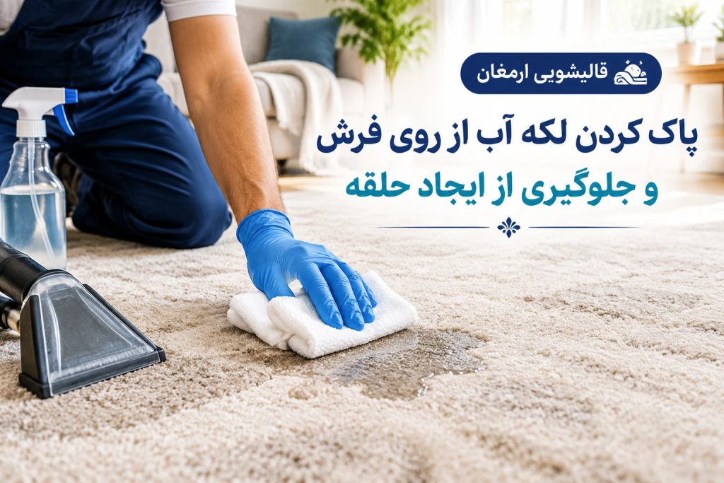پاک کردن لکه آب از روی فرش و ترفندهای جلوگیری از ایجاد حلقه