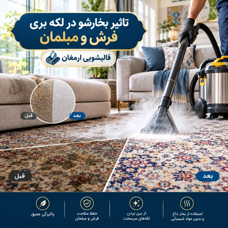 تاثیر بخارشو در لکه بری فرش و مبلمان