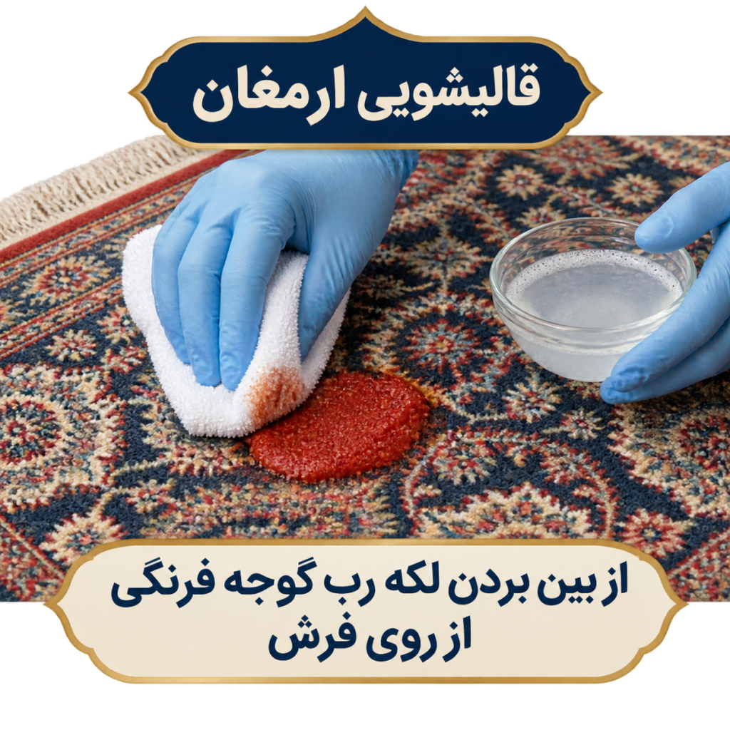 از بین بردن لکه رب گوجه فرنگی از روی فرش
