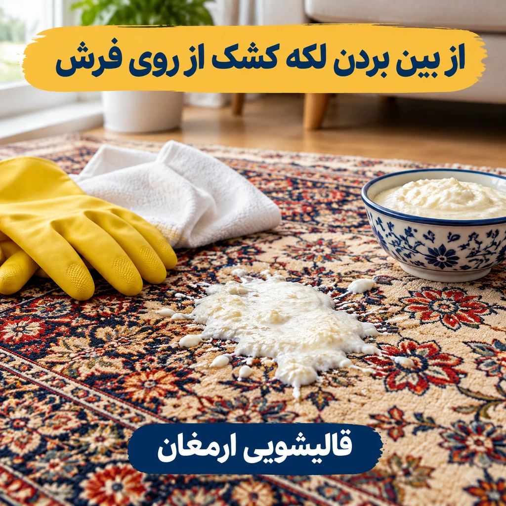 پاک کردن لکه کشک از روی فرش، موکت و مبلمان