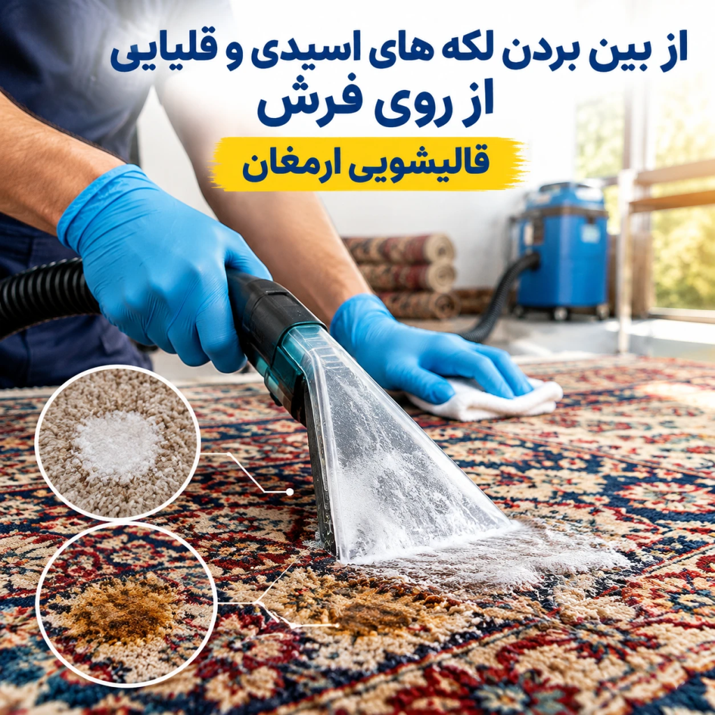 از بین بردن لکههای اسیدی و قلیایی از روی فرش